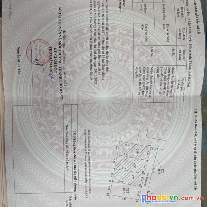 Mở bán 4 lô đất tại : lộc hà - mai lâm. giá chỉ hơn 1 tỉ.