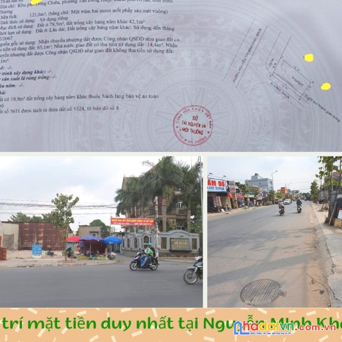 - bán đất hai mặt tiền nguyễn thị minh khai vị trí hai mặt tiền 121 m. siêu kinh doanh tân đông