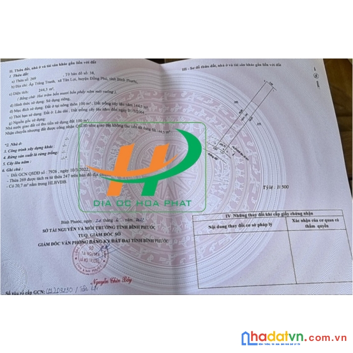 Còn duy nhất 1 lô đất đẹp ngay khu công nghiệp becamex đồng phú giá hơn 3 triệu/m2. liên hệ