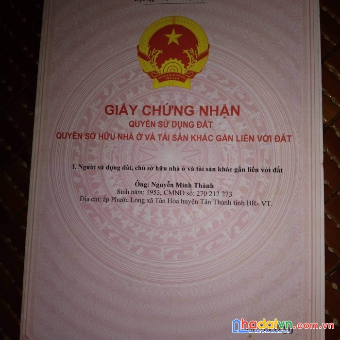 Chính chủ cần tiền gấp bán lô đất vị trí đẹp tại bà rịa vũng tàu