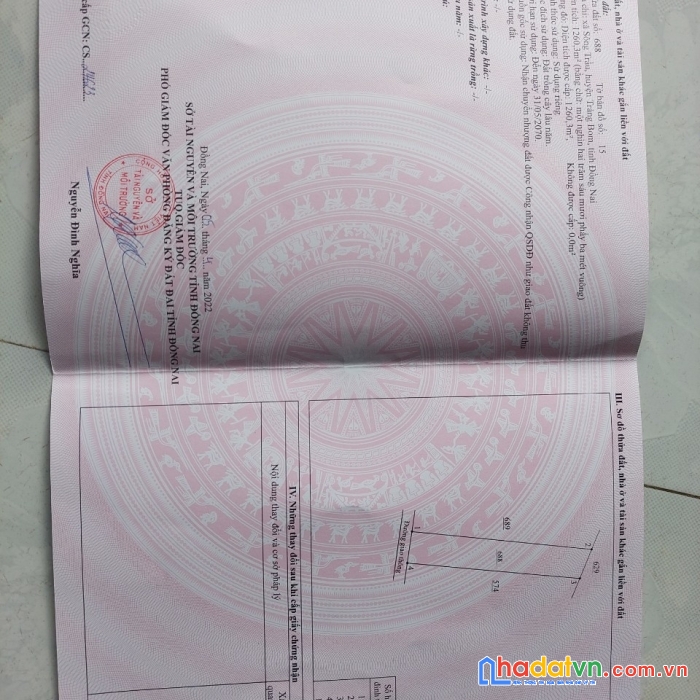 Bán gấp đất xã sông trầu, huyện trảng bom, tỉnh đồng nai.