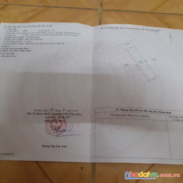 Bán đất đấu giá xã trường thịnh