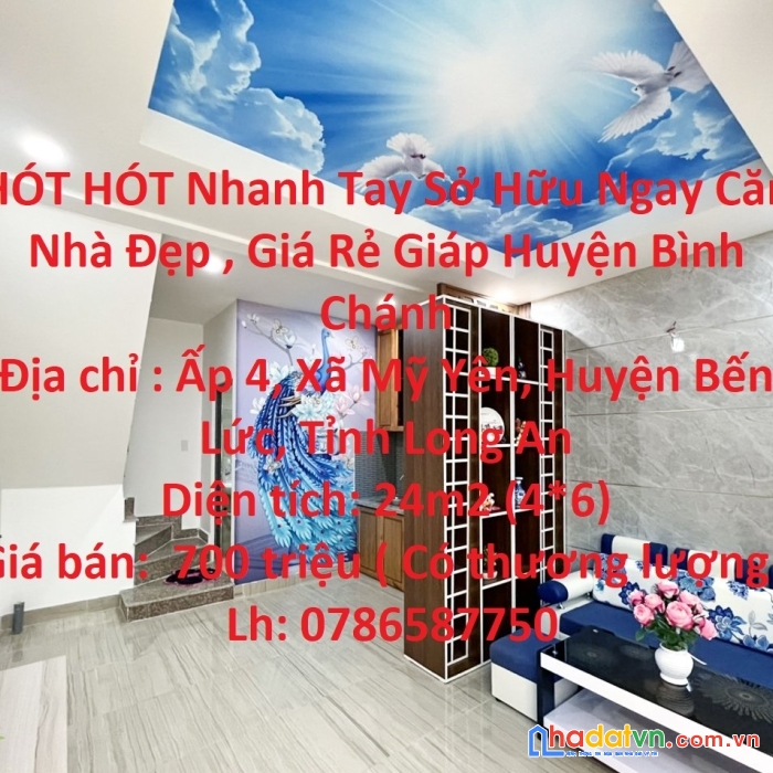 Hót hót nhanh tay sở hữu ngay căn nhà đẹp , giá rẻ giáp huyện bình chánh