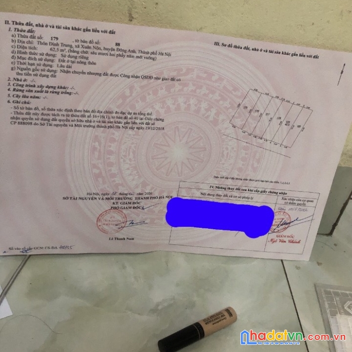 Chính chủ e cần bán 62,5m2 đất đình trung, xuân nộn, đông anh.