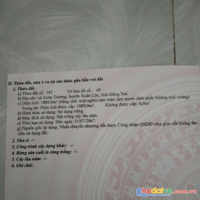 Cần bán đất vị trí đắc địa tại đồng nai