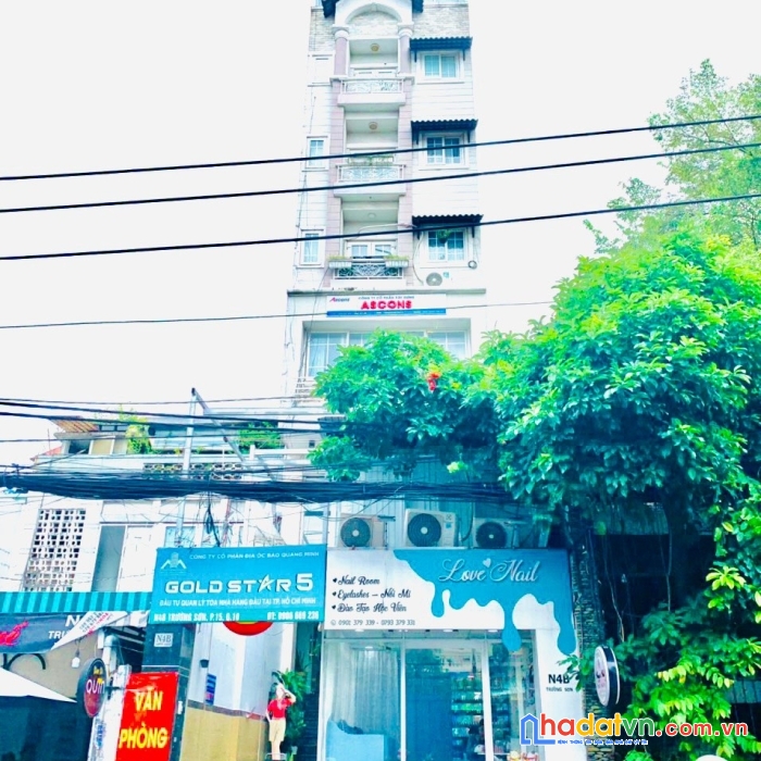 Mt n4b trường sơn, p15, q10, 5x22m, hầm, lửng, 5 lầu, sân thượng