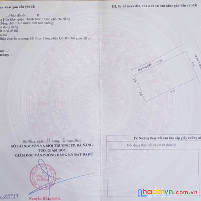 Chính chủ cần bán đất mặt tiền vị trí đẹp tại tp đà nẵng
