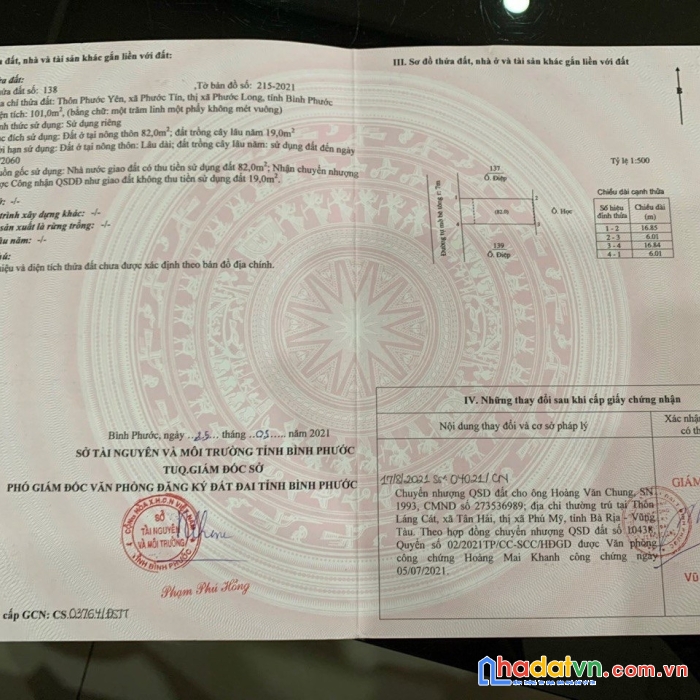 270tr sở hưu ngay lô đất ngay tthc thị xã phước long