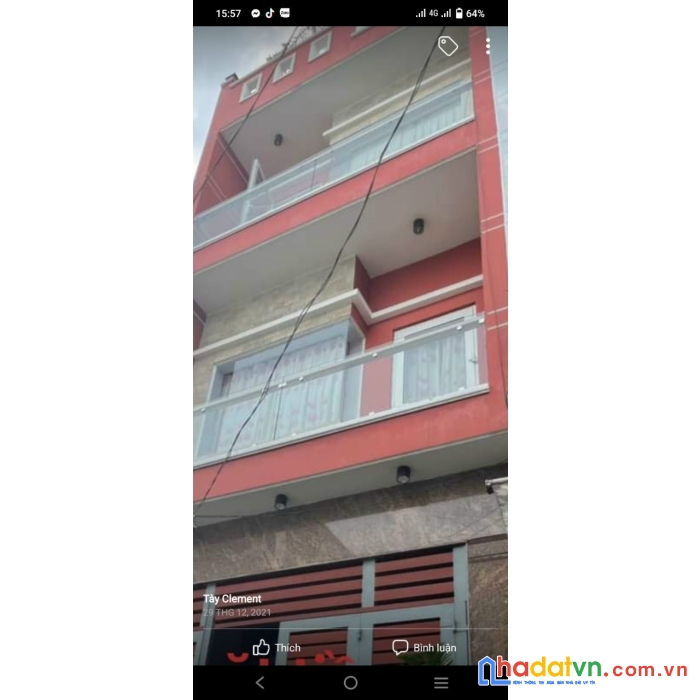 Chính chủ bân nhà hxh 6m  hương lộ 2 bình tân 63m2  4 tầng   giá chỉ 5,3 tỷ