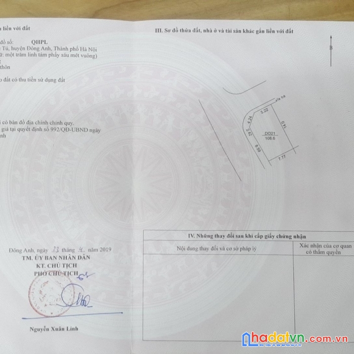 Bán 108m đất đấu giá dục tú, đông anh, hà nội. lô góc 2 mặt tiền. đường trải nhựa 2 ô tô, vỉa hè