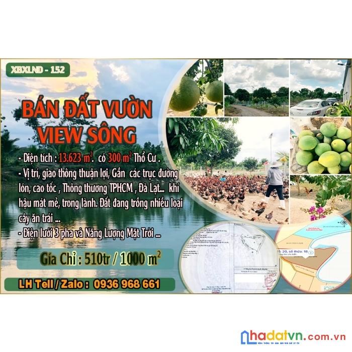 Cần bán đất vườn, đất nghỉ dưỡng view suối  xuân lộc - đồng nai giá chỉ 570tr/1000 m²