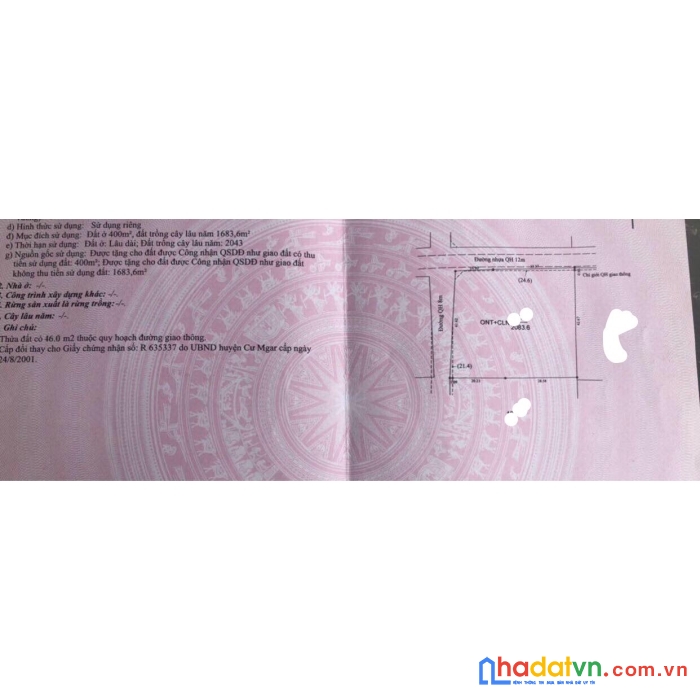 Đất 2 mặt tiền đường nhựa ngay trung tâm xã eakueh - cưmgar - đăklak.giá đầu tư sinh lời
