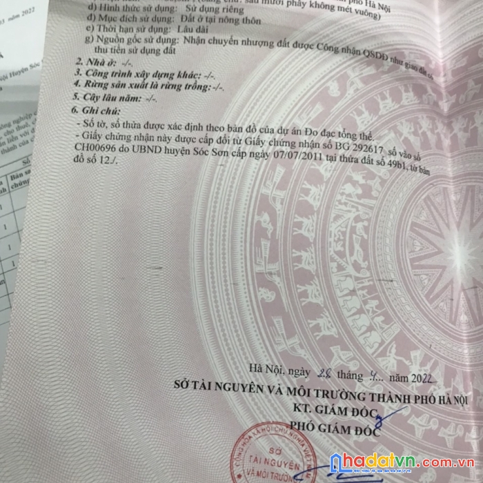 Chỉ 800triệu có ngay 60m2 vụ bản, minh trí, sóc sơn, hà nội. lh 0971396855