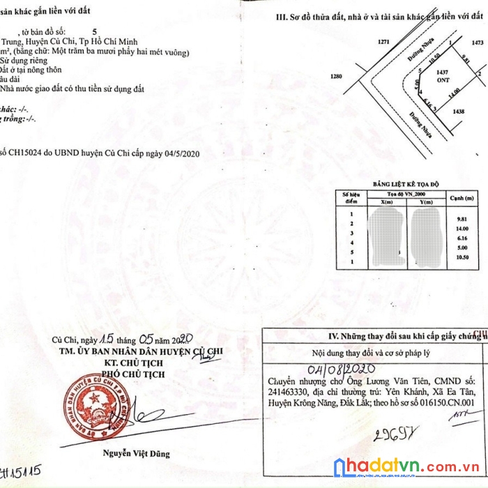 Chính chủ ngộp bank gửi bán gấp lô đất xã tân phú trung-shr-minh đặng
