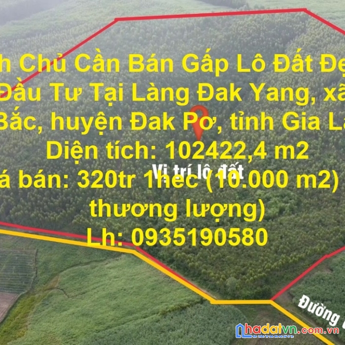Chính chủ cần bán gấp lô đất đẹp giá siêu đầu tư tại đak pơ –  gia lai