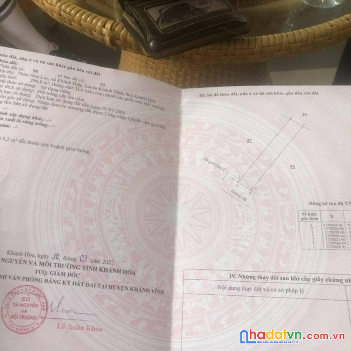 Bán lô đất hòn lay khánh hiệp, khánh vĩnh khánh hòa quy hoạch full thổ