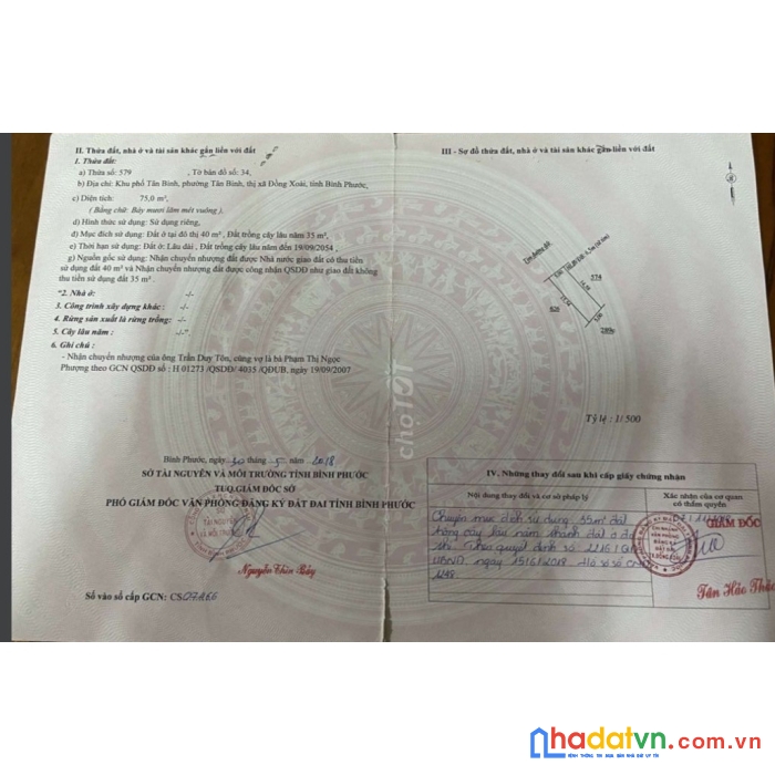 Bán đất chính chủ hẻm 20 đường đồng xoài, phường tân bình, thành phố đồng xoài, bình phước