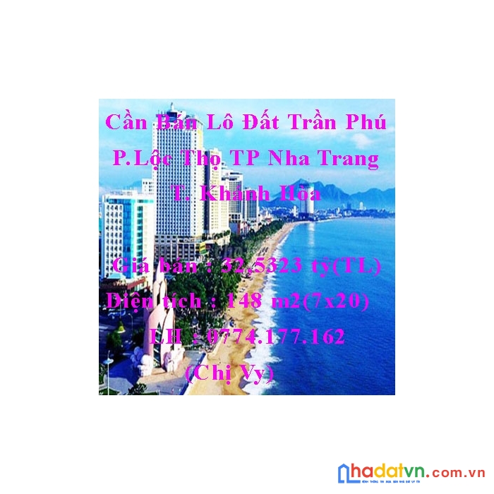 Cần bán lô đất trần phú phường lộc thọ thành phố nha trang khánh hòa