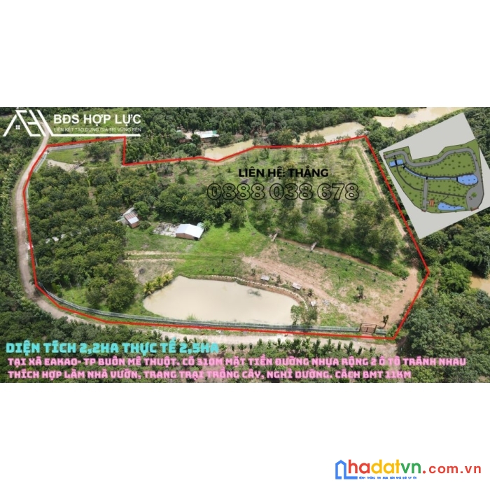 2.2ha đất cln, thực tế là 2.5ha đất thuộc xã eakao- tp buôn mê thuột