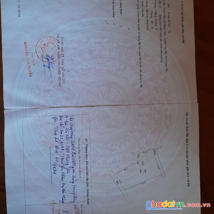 Chính chủ cần bán gấp lô đất ở thôn bắc kênh cầu - xã đồng than - huyện yên mỹ - tình hưng yên