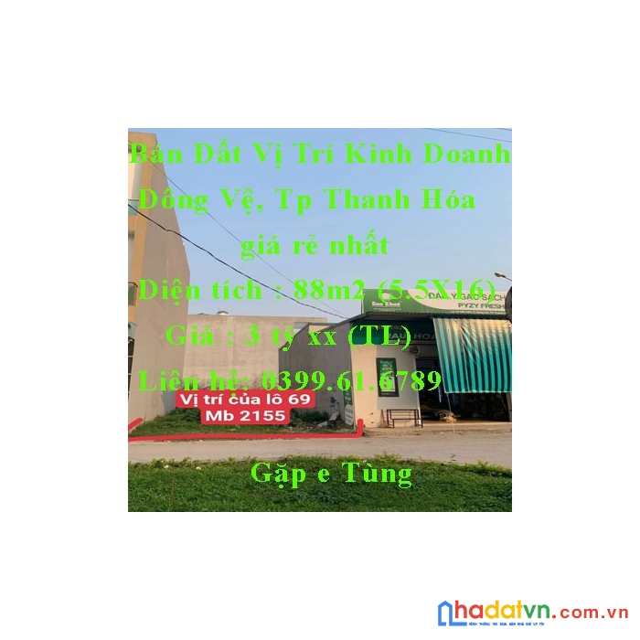 Bán đất vị trí kinh doanh chợ đông vệ, tp thanh hóa giá rẻ nhất