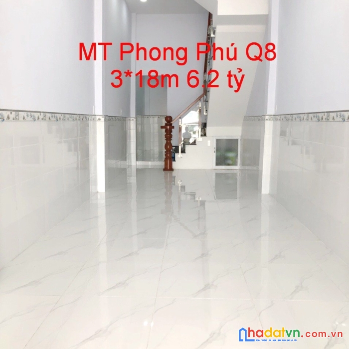 Nhà trệt/lầu mặt tiền đường phong phú phường 12 quận 8