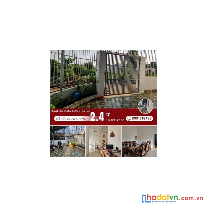 Bán nhà góc 2 mặt tiền đường lương gia bảo(hẻm 94 nguyễn chí thanh),cách bệnh viện thiện hạnh -