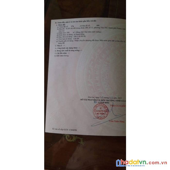 Hot hot cần bán gấp lô đất địa thế  đẹp  hẻm trần văn ơn( hẻm phan chu chinh), tp pleiku, gia lai