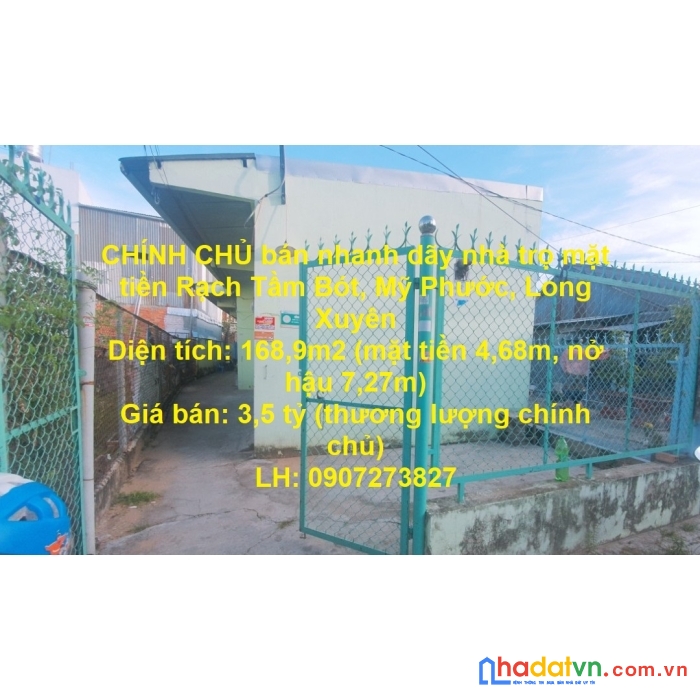 Chính chủ bán nhanh dãy nhà trọ mặt tiền rạch tầm bót, mỹ phước, long xuyên