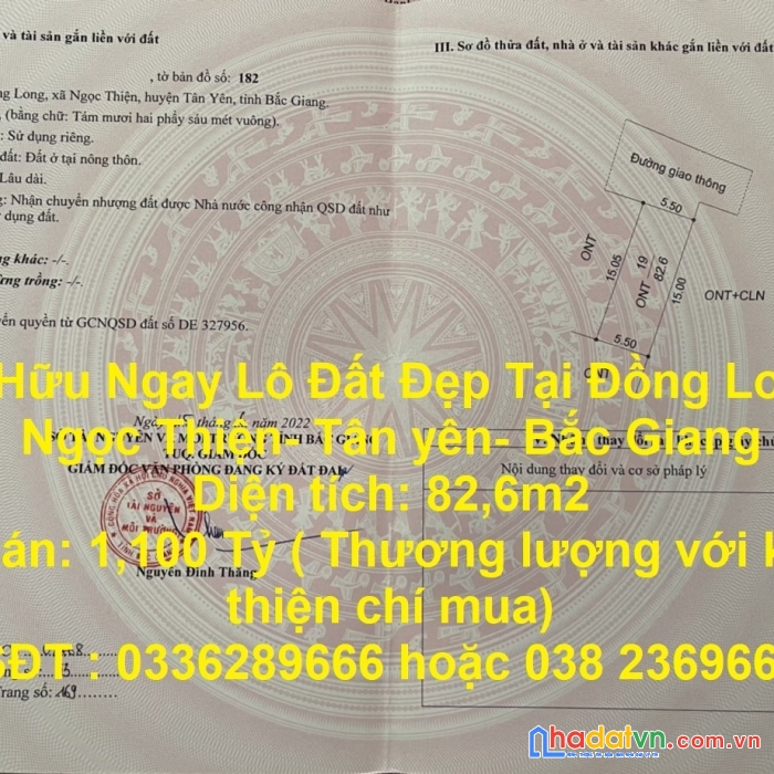Sở hữu ngay lô đất đẹp tại đồng long - ngọc thiện- tân yên- bắc giang