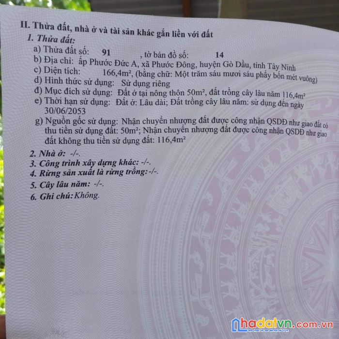 Sở hữu ngay lô đất chính chủ vị trí đẹp tại phước đông, huyện gò dầu - tây ninh