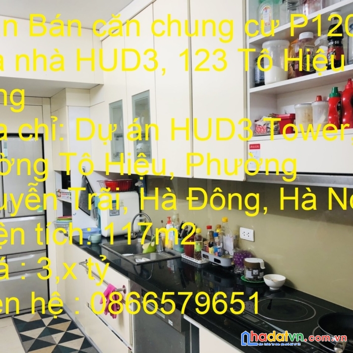 Cần bán căn chung cư p1208a toà nhà hud3, 123 tô hiệu hà đông
