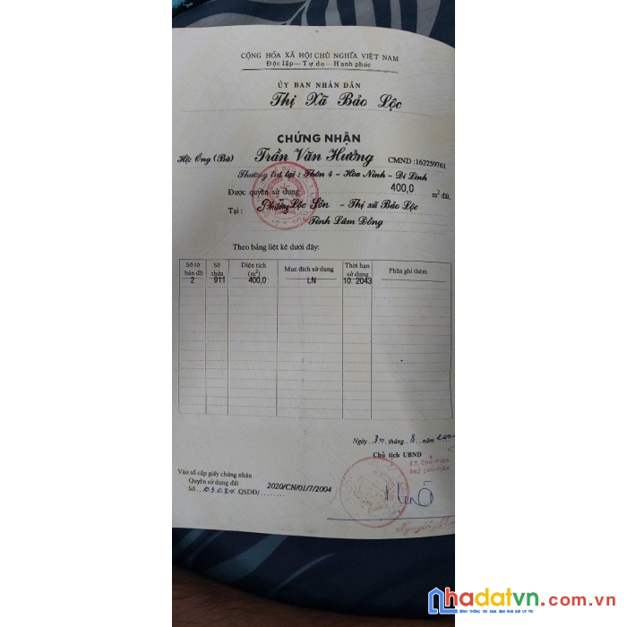 Chính chủ cần bán đất vị trí tại tỉnh lâm đồng