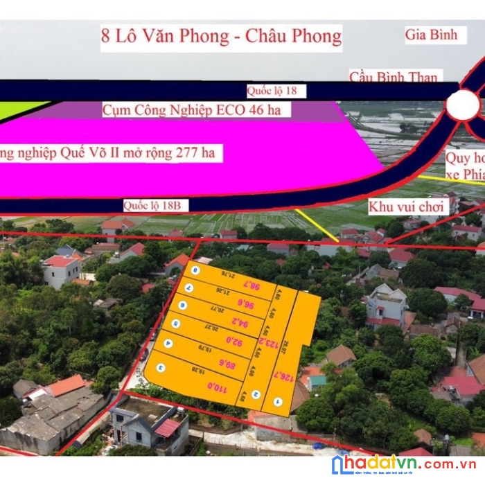 Bán đất quế võ đất ven khu công nghiệp mà giá chỉ tư 9tr/m2 điểm sinh lời cao cho mọi nhà đầu tư