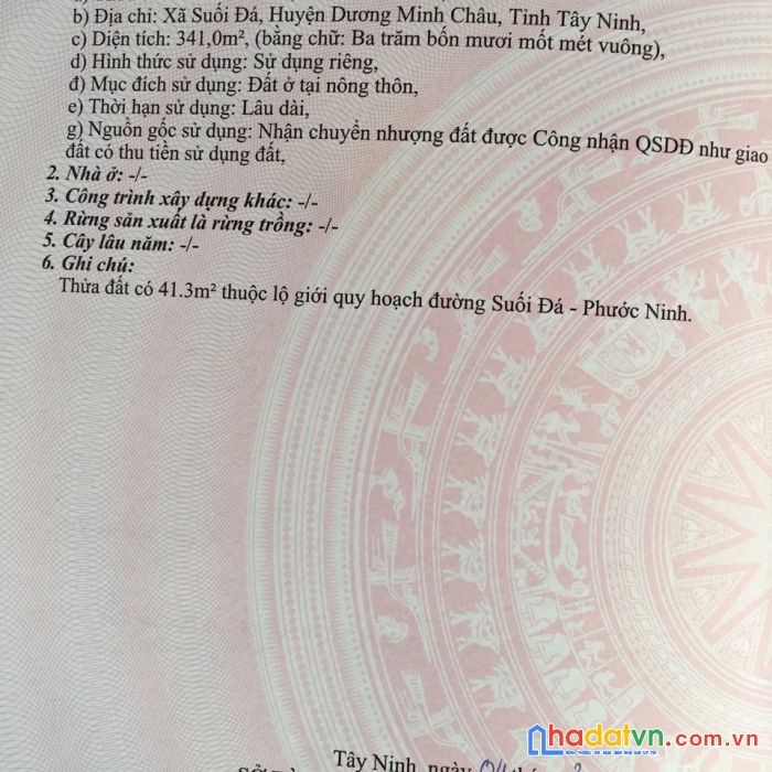 Chính chủ cần bán 2 lô đất tại dương minh châu – tỉnh tây ninh.