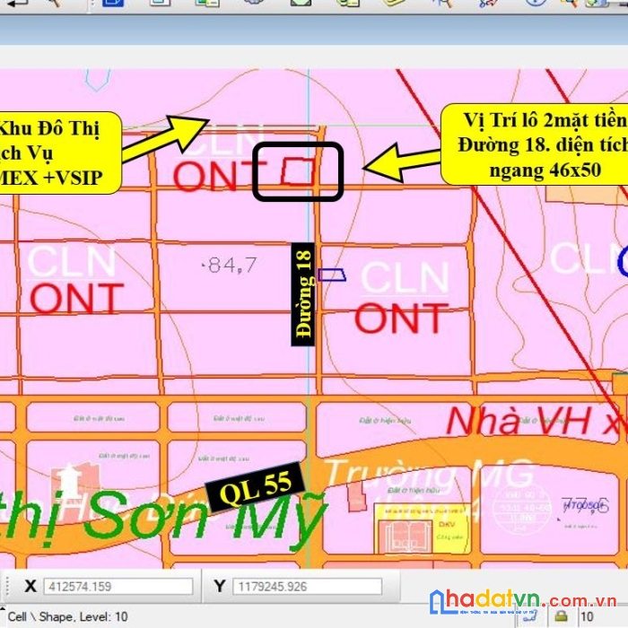 Cần bán gấp lô 2 mặt tiền 46x50 đường 18 siêu đẹp. sát bên kcn sơn mỹ 1, sơn mỹ 2 và cách ql55 chỉ 300mét