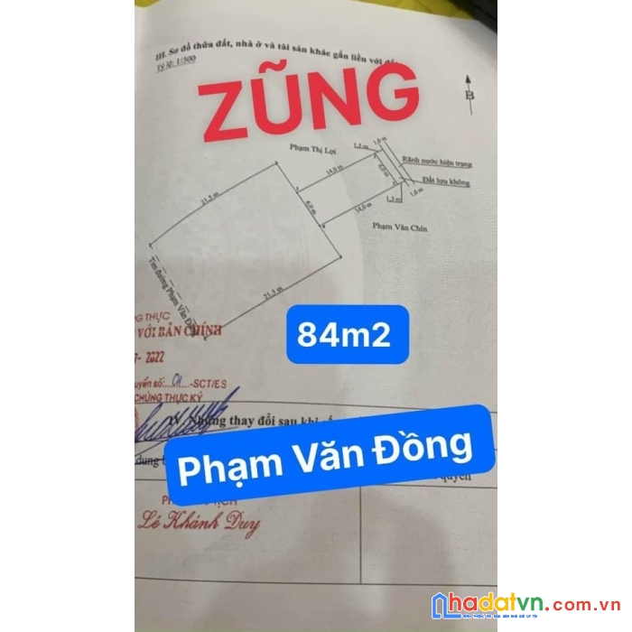 Lô 84m2 ngang 6m mặt đường phạm văn đồng, tân thành, dương kinh 4,x tỷ