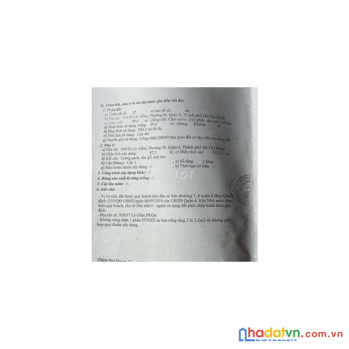 Cần bán nhà cấp 4 đường lò gốm, phwuofng 8, quận 6