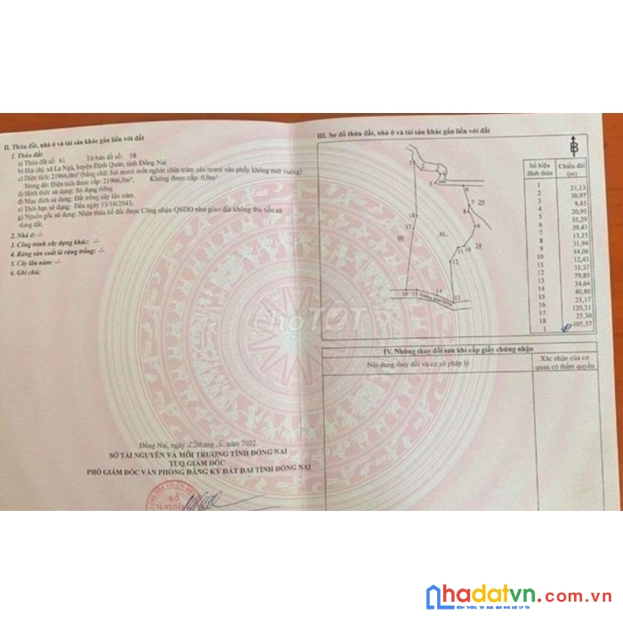 Chính chủ cần bán đất tại :đồi 98, xã la ngà, huyện định quán, đồng nai