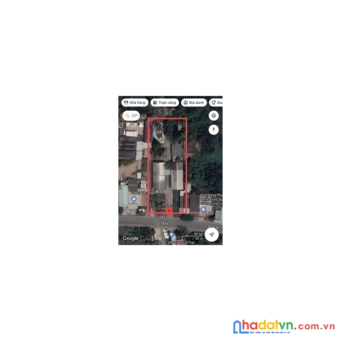 Bán đất ở vuông đẹp hàng hiếm mặt tiền đường dt816 bến lức