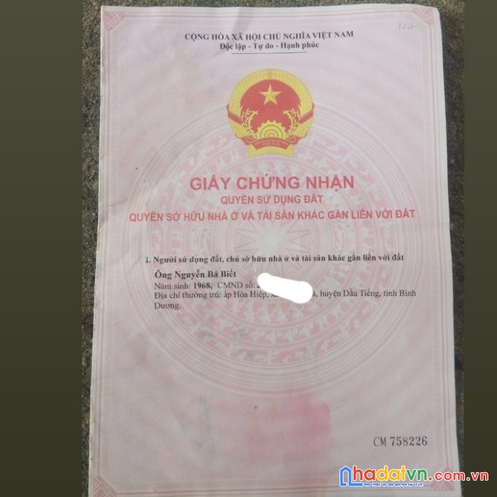 Sở hữu ngay lô đất đẹp tại ấp hòa hiệp, xã minh hòa, huyện dầu tiếng, bình dương