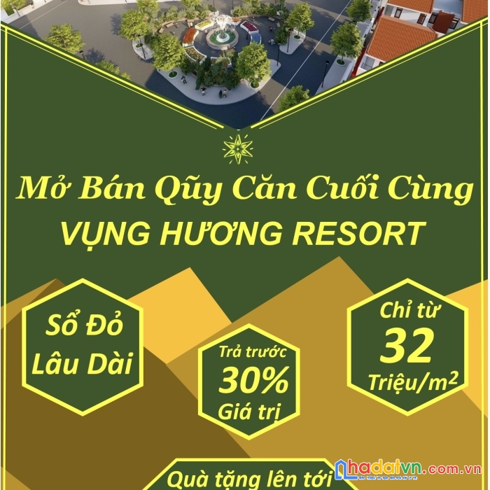 Đất nền dự án vụng hương resort - sở hữu lâu dài - view trực diện biển - giá đẹp so