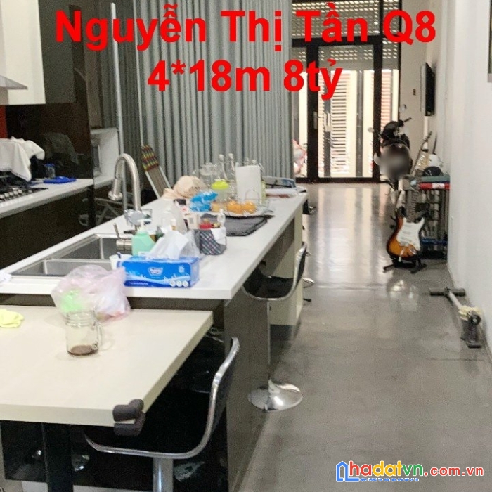 Nhà mới xây hẻm nguyễn thị tần p2q8. trệt,2 lầu,sân thượng. giá 8 tỷ tl