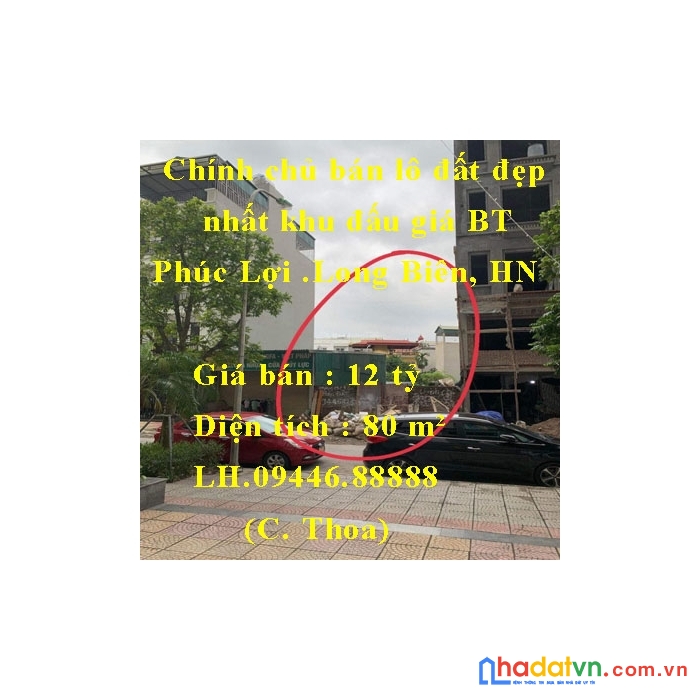 Chính chủ bán lô đất đẹp nhất khu đấu giá bt phúc lợi, đối diện shophouse toà nhà ecohome phúc lợi