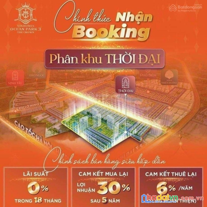 Vinhomes ocean park 3: căn đẹp giá rẻ, lợi nhuận gấp đôi. cam kết mua lại 130%, thuê lại 6%/năm