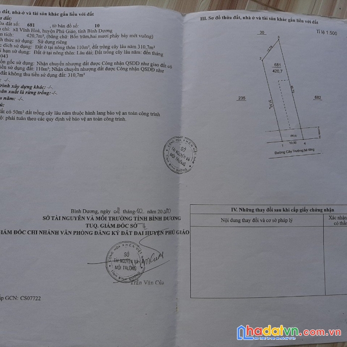 Sở hữu ngay lô đất đẹp vị trí đắc địa tại xã vĩnh hòa, huyện phú giáo, bình dương