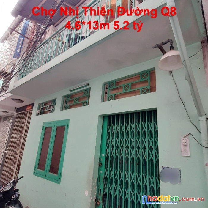 Nhà bán sát chợ nhị thiên đường p5q8. trệt,lầu. giá 5,2 tỷ tl ít
