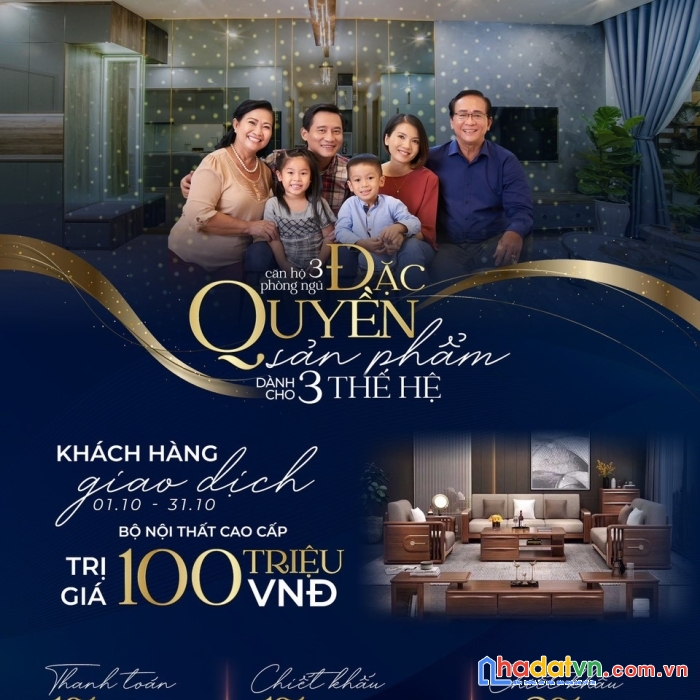 Căn hộ 3 phòng ngủ đặc quyền sản phẩm dành cho 3 thế hệ - tecco felice homes