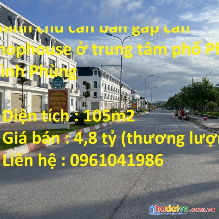 Chính chủ cần bán gấp căn shophouse ở trung tâm phố phan đình phùng