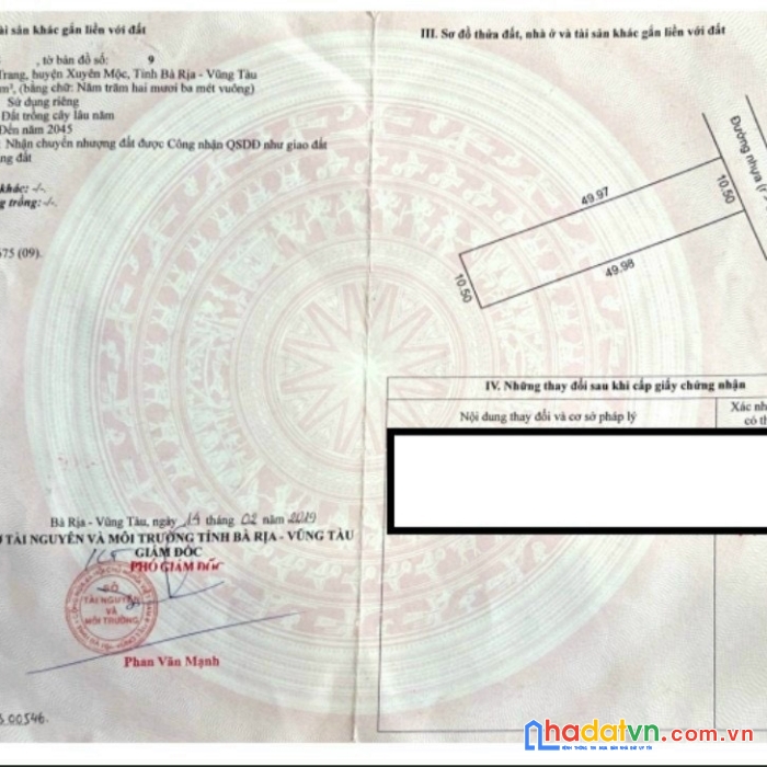 Chính chủ kẹt tiền bán đất xuyên mộc ngay trung tâm xã bông trang - vũng tàu giá 5tr/m2
